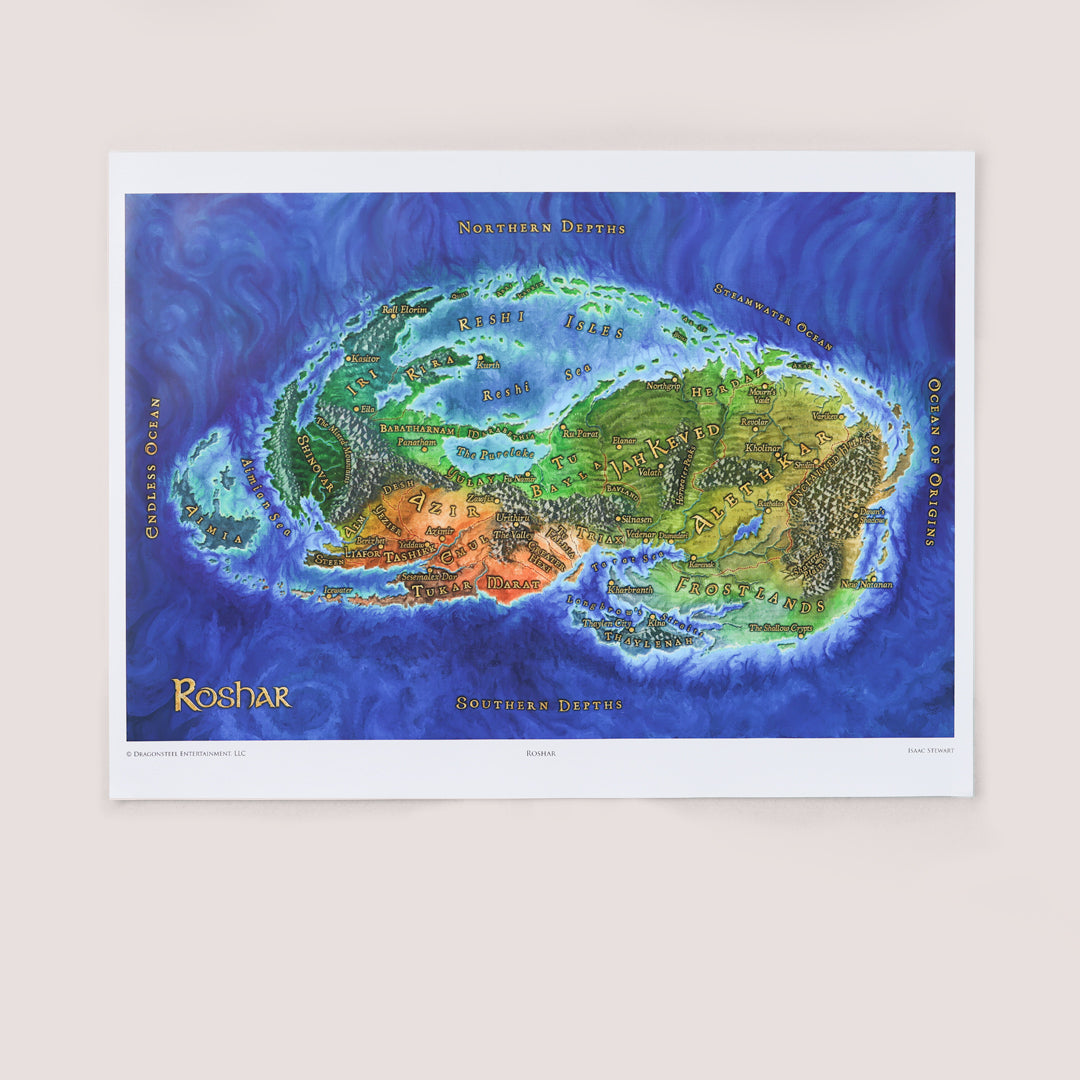Topigraphical Roshar Map Roshar Map Poster – Dragonsteel Books