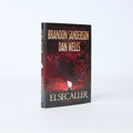 Hardcover book titled 'Elsecaller' by Brandon Sanderson and Dan Wells on a neutral background